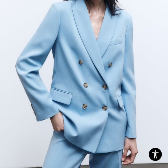 Zara TAILORED DOUBLE BREASTED BLAZER - Picture 1 of 5